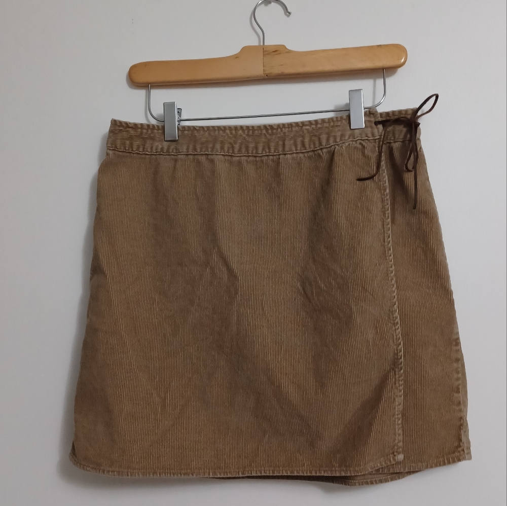American Eagle Outfitters Corduroy Wrap Skirt With Tie
